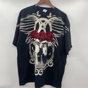 Aerosmith 2009 World Tour AOP Shirt XL Concert Tee Shirt Black